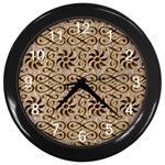 Leather-Look Ornament Wall Clock (Black)