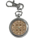 Leather-Look Ornament Key Chain Watch
