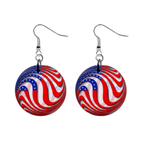 USA 1  Button Earrings from ArtsNow.com Front