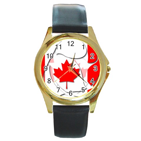 Canada Round Gold Metal Watch from ArtsNow.com Front