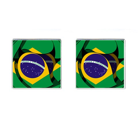 Brazil Cufflinks (Square) from ArtsNow.com Front(Pair)