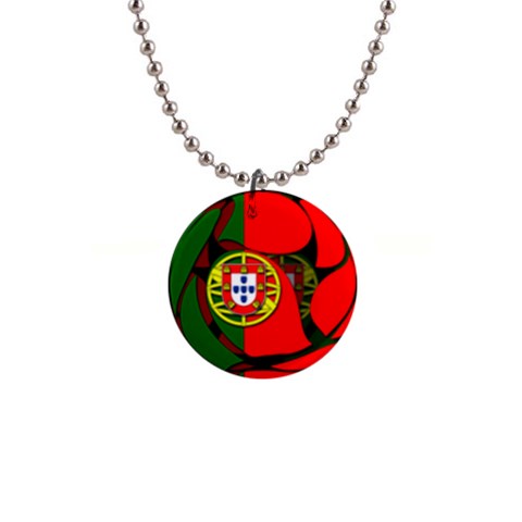 Portugal 1  Button Necklace from ArtsNow.com Front