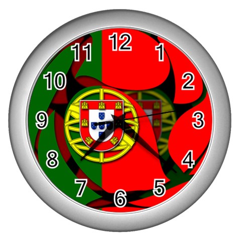 Portugal Wall Clock (Silver) from ArtsNow.com Front