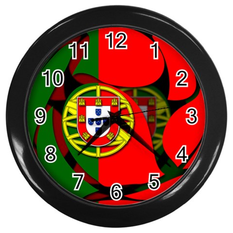 Portugal Wall Clock (Black) from ArtsNow.com Front