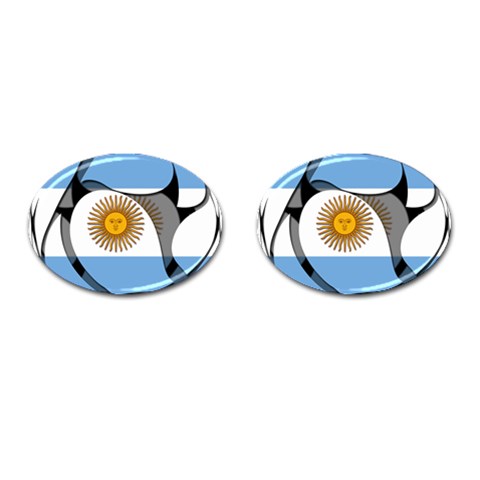 Argentina Cufflinks (Oval) from ArtsNow.com Front(Pair)