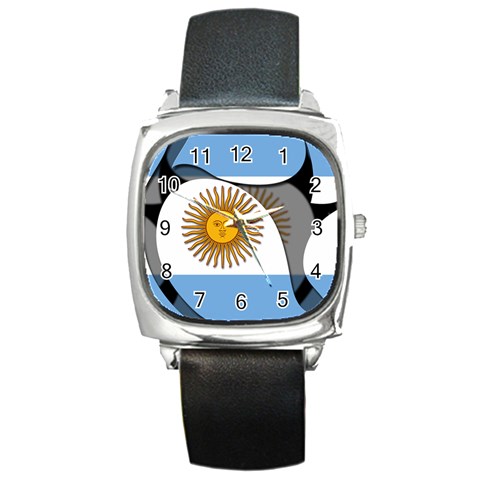 Argentina Square Metal Watch from ArtsNow.com Front