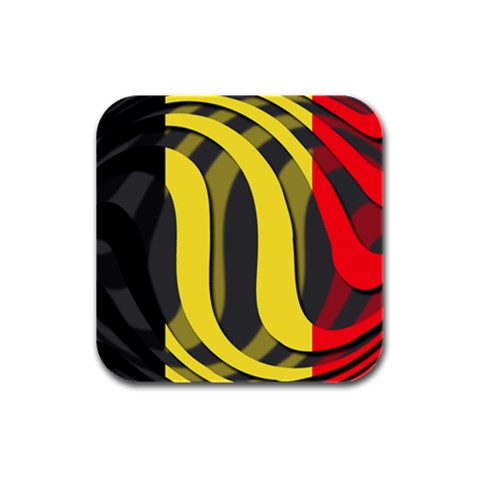 Belgium Rubber Square Coaster (4 pack) from ArtsNow.com Front