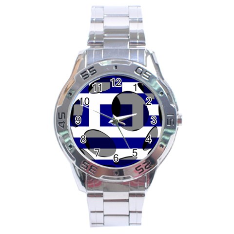 Greece Stainless Steel Analogue Men’s Watch from ArtsNow.com Front