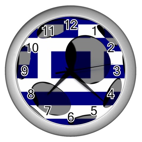 Greece Wall Clock (Silver) from ArtsNow.com Front