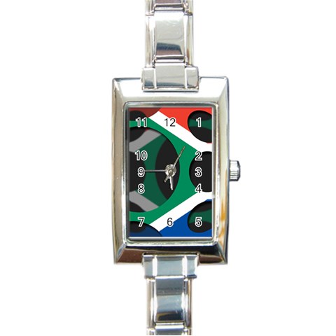 South Africa Rectangular Italian Charm Watch from ArtsNow.com Front