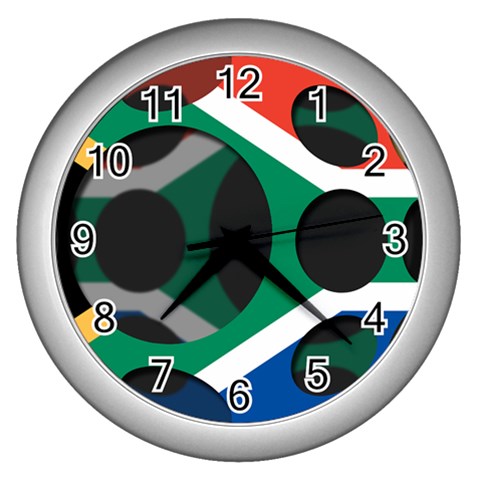 South Africa Wall Clock (Silver) from ArtsNow.com Front