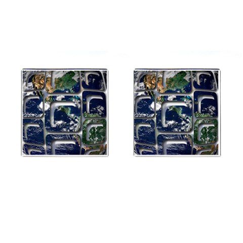 Earth Cufflinks (Square) from ArtsNow.com Front(Pair)