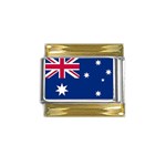 Aust Flag Gold Trim Italian Charm (9mm)