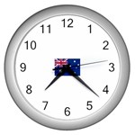 Aust Flag Wall Clock (Silver)