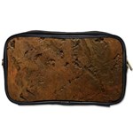 Brown Tooled Leather Toiletries Bag (One Side)