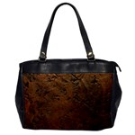 Brown Tooled Leather Oversize Office Handbag (One Side)