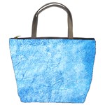 Grunge Blue Soft Leather Texture Bucket Bag