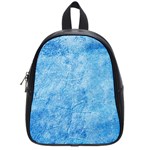 Grunge Blue Soft Leather Texture School Bag (Small)