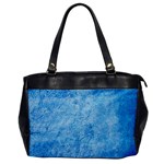 Grunge Blue Soft Leather Texture Oversize Office Handbag (One Side)