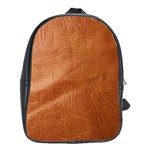 Brown Embossed Leather Texture School Bag (Large)