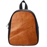Brown Embossed Leather Texture School Bag (Small)