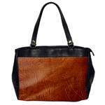Brown Embossed Leather Texture Oversize Office Handbag (One Side)