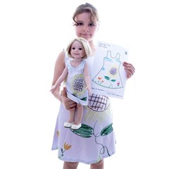 Kids  Sleeveless Dress A4 Paper Drawing