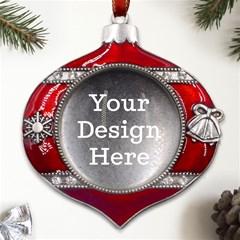 Metal Snowflake And Bell Red Ornament