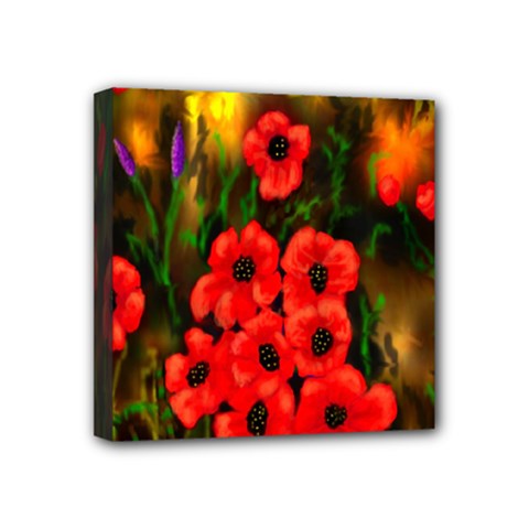 Poppies  Mini Canvas 4  x 4  (Stretched) from ArtsNow.com