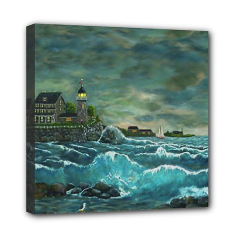 Sailing At Hobson s Lightnhouse By Ave Hurley Mini Canvas 8  x 8  (Stretched) from ArtsNow.com