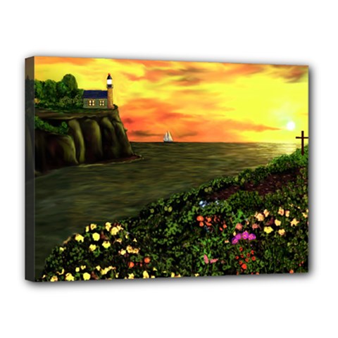 Eddies Sunset by Ave Cosgriff Hurley Canvas 16  x 12  (Stretched) from ArtsNow.com