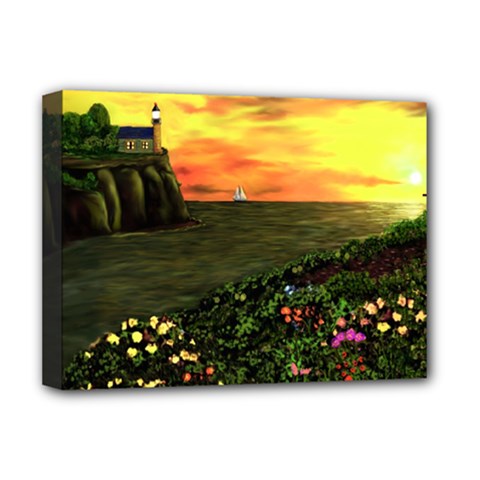 Eddies Sunset by Ave Cosgriff Hurley Deluxe Canvas 16  x 12  (Stretched)  from ArtsNow.com