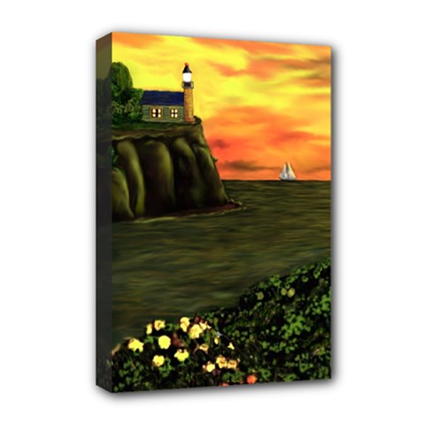 Eddies Sunset by Ave Cosgriff Hurley Deluxe Canvas 18  x 12  (Stretched) from ArtsNow.com