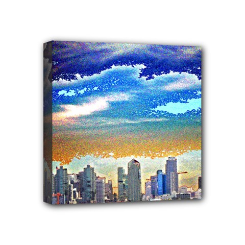 San Diego Skyline Mini Canvas 4  x 4  (Stretched) from ArtsNow.com