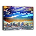 San Diego Skyline Canvas 16  x 12  (Stretched)