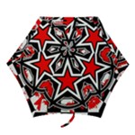 Star Checkerboard Splatter Mini Folding Umbrella