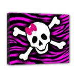 Pink Zebra Skull Canvas 10  x 8  (Stretched)