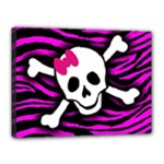 Pink Zebra Skull Canvas 16  x 12  (Stretched)
