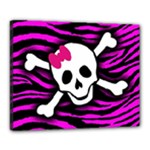 Pink Zebra Skull Canvas 20  x 16  (Stretched)