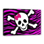 Pink Zebra Skull Canvas 18  x 12  (Stretched)