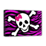 Pink Zebra Skull Deluxe Canvas 18  x 12  (Stretched)