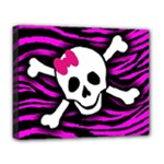 Pink Zebra Skull Deluxe Canvas 20  x 16  (Stretched)