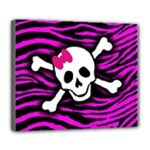 Pink Zebra Skull Deluxe Canvas 24  x 20  (Stretched)
