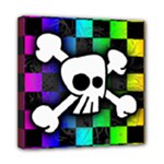 Checker Rainbow Skull Mini Canvas 8  x 8  (Stretched)