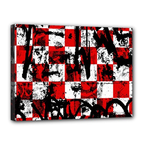 Emo Checker Graffiti Canvas 16  x 12  (Stretched) from ArtsNow.com
