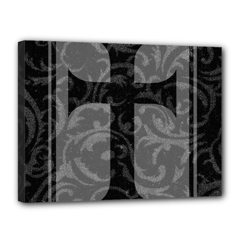 Gothic Brocade Cross Canvas 16  x 12  (Stretched) from ArtsNow.com