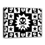 Gothic Punk Skull Canvas 16  x 12  (Stretched)