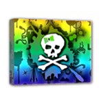 Kawaii Rainbow Skull Deluxe Canvas 14  x 11  (Stretched)