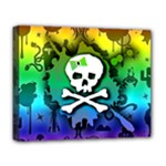 Kawaii Rainbow Skull Deluxe Canvas 20  x 16  (Stretched)