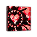 Love Heart Splatter Mini Canvas 4  x 4  (Stretched)